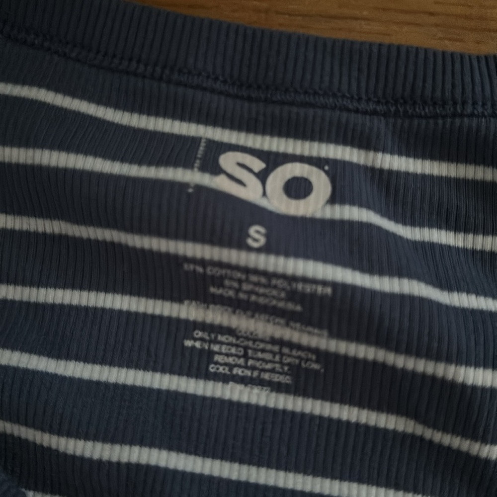SO Navy and White Striped Top - Picture 2 of 3